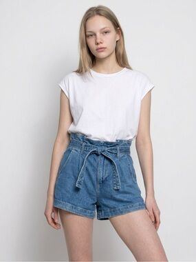 DL1961 Camile Paperbag High Rise Denim Shorts Size 26